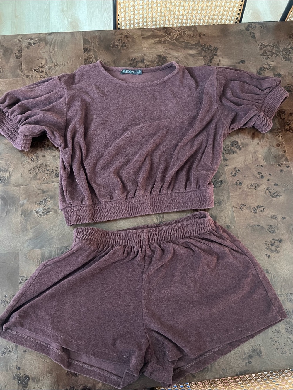 Nasty Gal Chocolate Terry cloth set